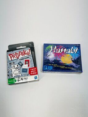 NEW Lot of 2 HANABI + PICTUREKA Card Game R&R Games Parker Brothers Family Party